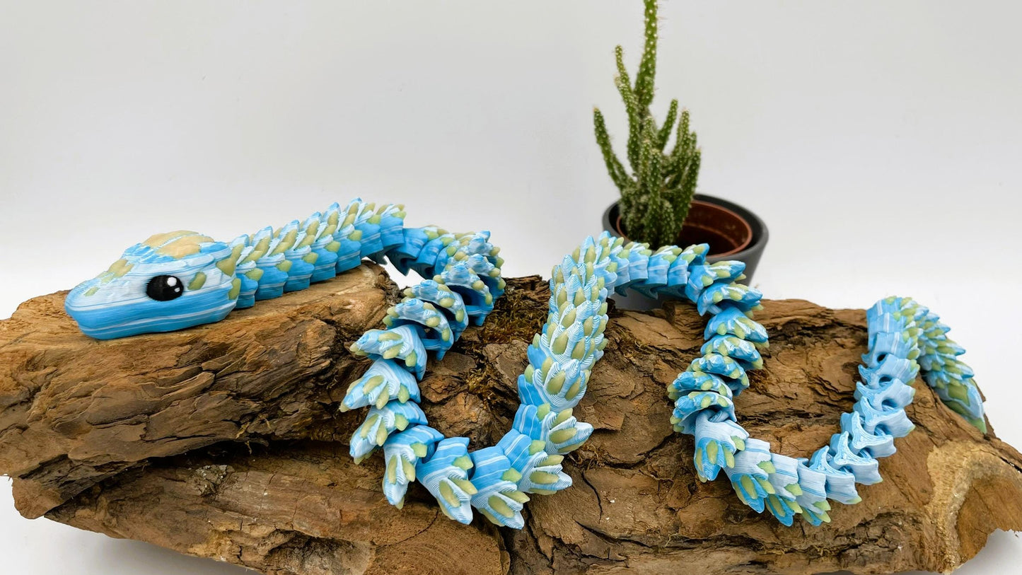 Mystische Edelstein-Schlange – Beweglich & Detailreich | Kristall Schlange | Nachtleuchted