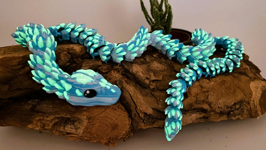 Mystische Edelstein-Schlange – Beweglich & Detailreich | Kristall Schlange | Nachtleuchted