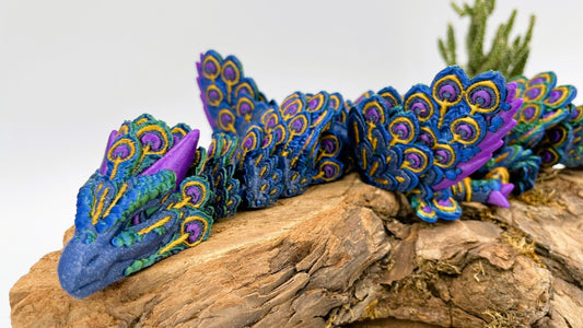 Magischer Pfauenaugendrache – 3D-gedruckt, detailreich & beweglich | Peacock Dragon