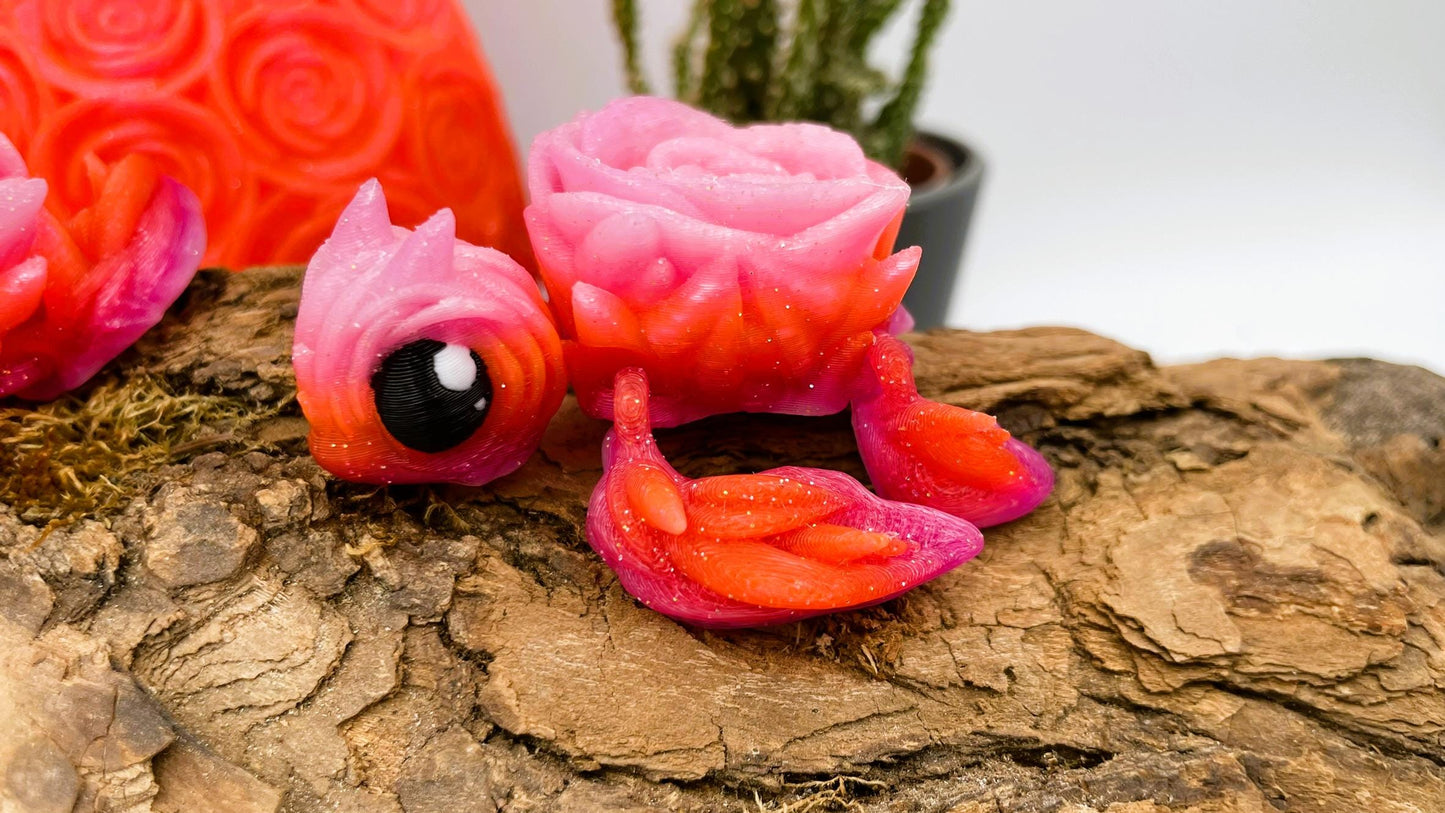 Baby Rosen Schildkröte – Beweglicher 3D-Druck | Flexi Fidget