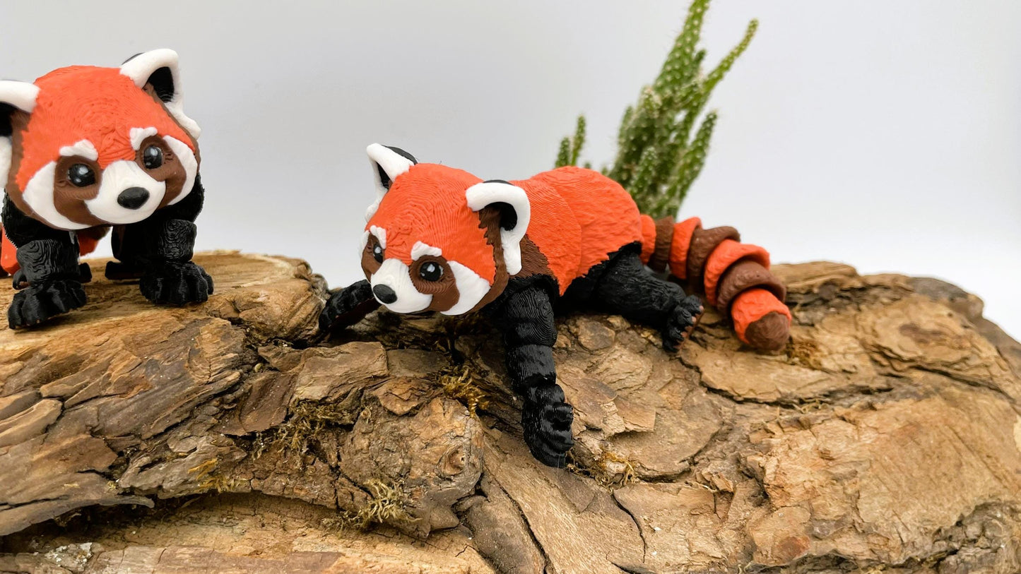 3D-gedruckter beweglicher Roter Panda – Flexibles Deko-Highlight oder Geschenkidee