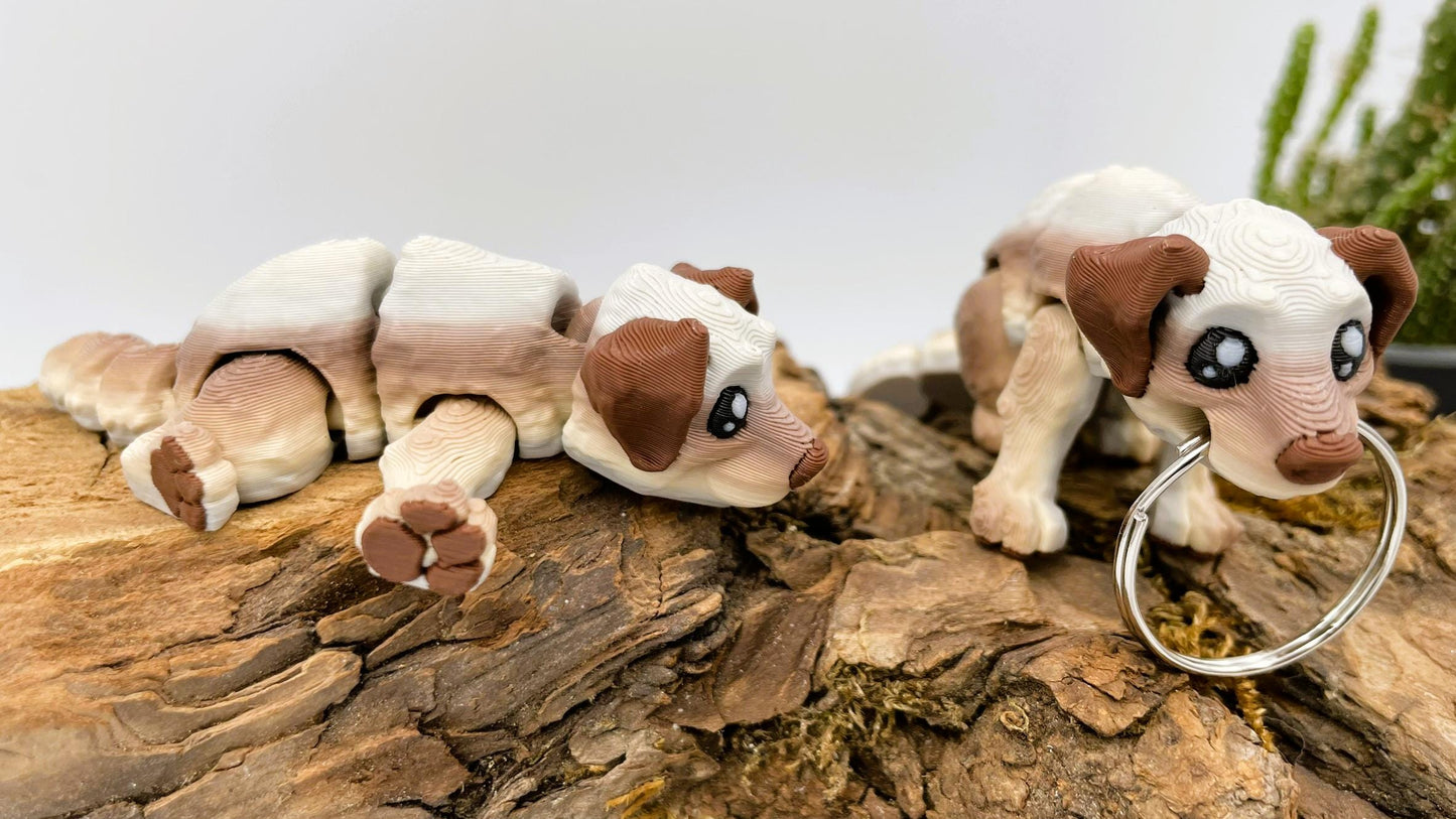 3D-gedruckter Flexi Hund – Beweglich & niedlich | Optional als Schlüsselanhänger erhältlich!