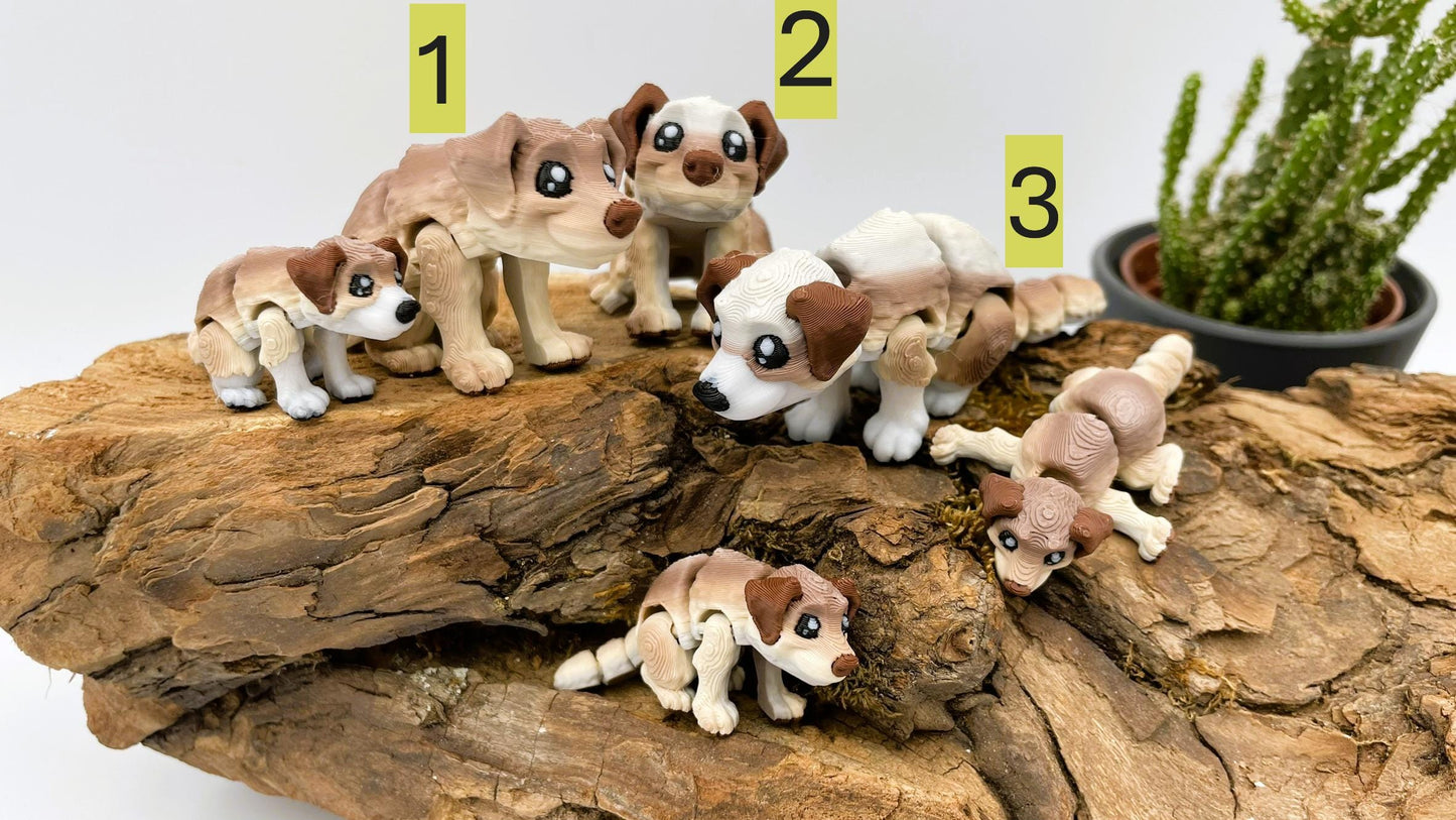 3D-gedruckter Flexi Hund – Beweglich & niedlich | Optional als Schlüsselanhänger erhältlich!