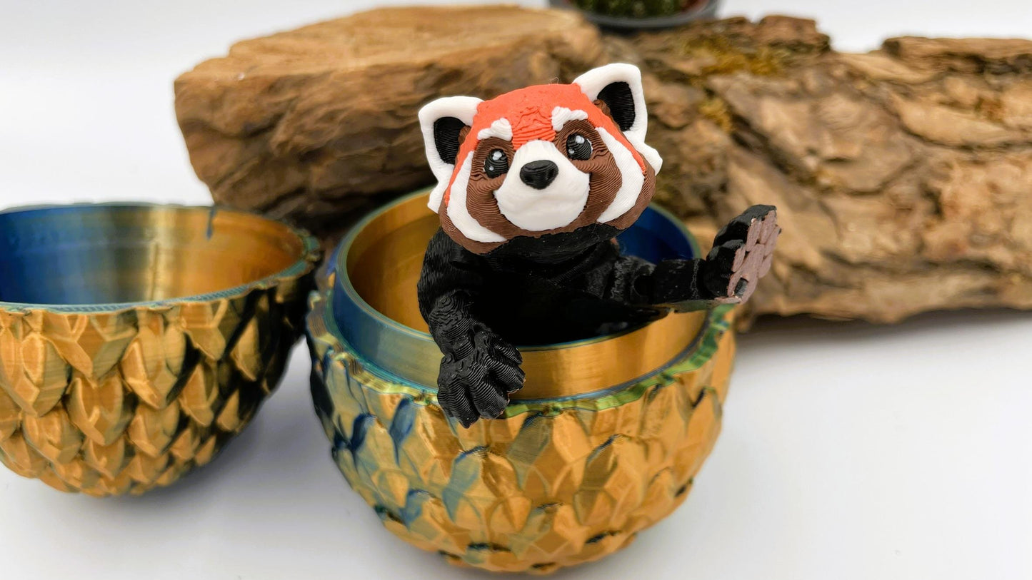 3D-gedruckter beweglicher Roter Panda – Flexibles Deko-Highlight oder Geschenkidee