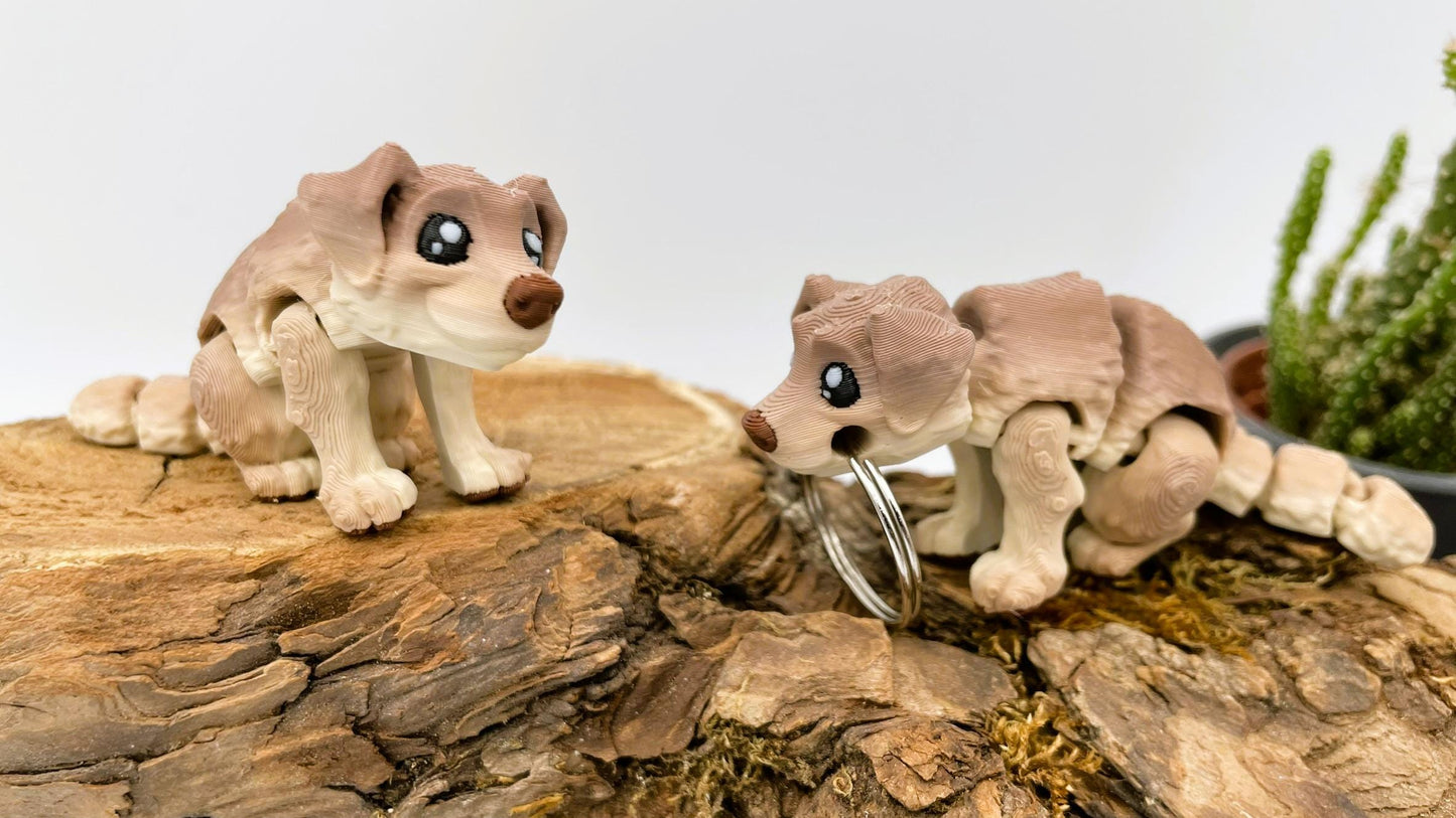 3D-gedruckter Flexi Hund – Beweglich & niedlich | Optional als Schlüsselanhänger erhältlich!