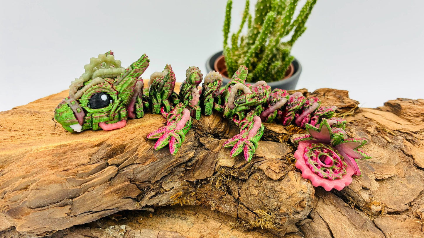 Beweglicher Baby Steampunk Drache – 3D-gedruckt aus nachtleuchtendem PLA – mit oder ohne Flügel