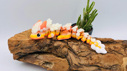 Beweglicher Baby Sakura Wolken Drache – 3D-gedruckt aus nachtleuchtendem PLA – Kirschblüten | Flexi Fidget