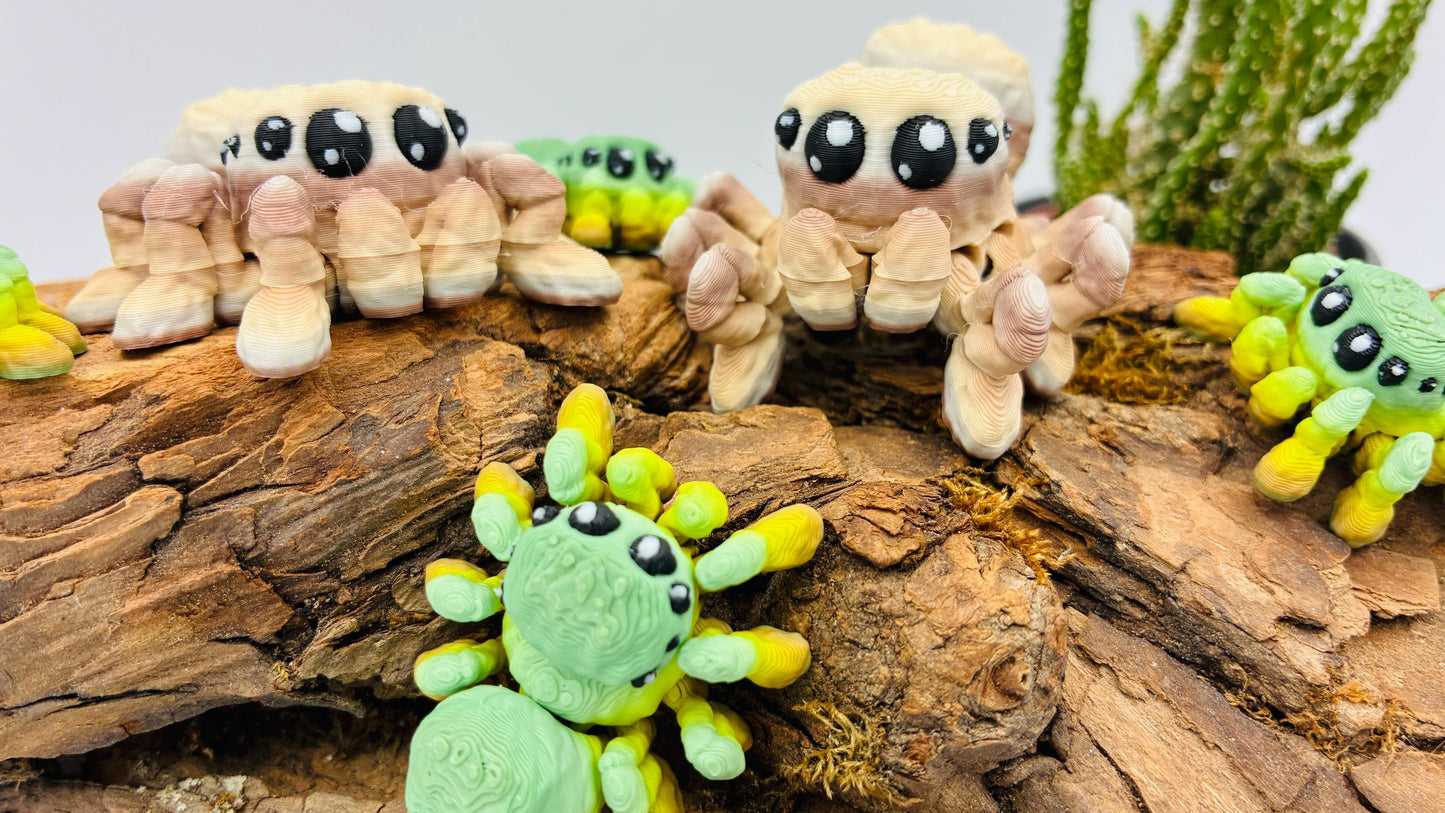 3D gedruckte bewegliche Spinne „Lucas“ – Flexi Toy – 2 Größen (mit Magnet) – PLA Figur – Halloween & Deko