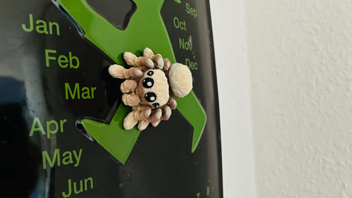 3D gedruckte bewegliche Spinne „Lucas“ – Flexi Toy – 2 Größen (mit Magnet) – PLA Figur – Halloween & Deko