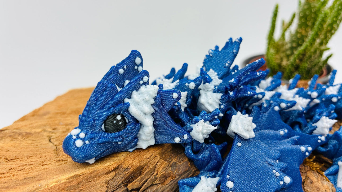 Beweglicher Baby Ocean Drache | 3D Druck Drache | Flexi Dragon | Fantasy Figur | Drachen Geschenk | Fidget Spielzeug | Deko