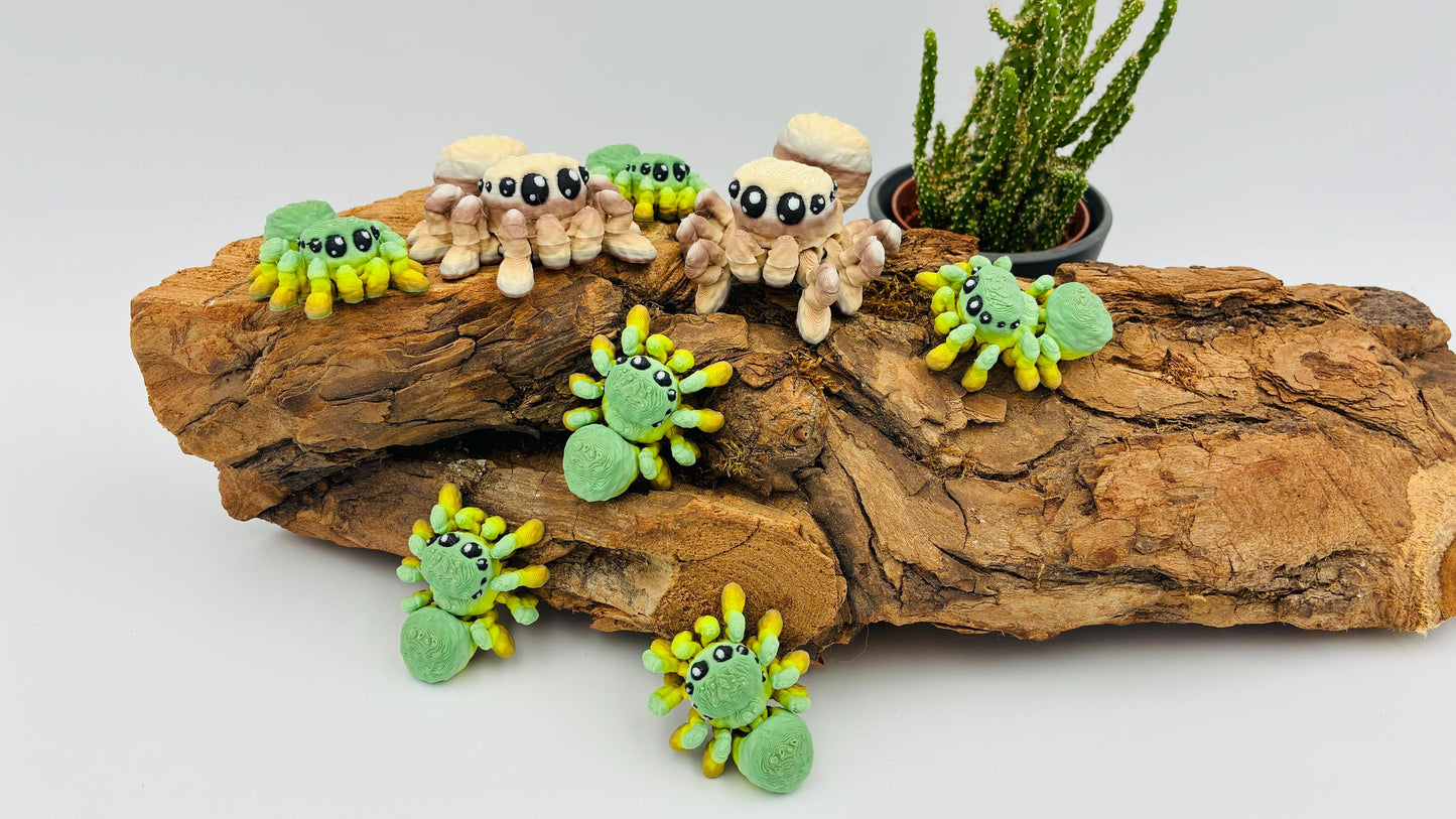 3D gedruckte bewegliche Spinne „Lucas“ – Flexi Toy – 2 Größen (mit Magnet) – PLA Figur – Halloween & Deko