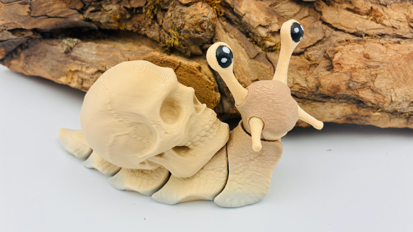 1.) 3D-gedruckte Schnecke – beweglich, austauschbares Schneckenhaus, Geschenkidee für Weihnachten / Nachtleuchtend / Ornament