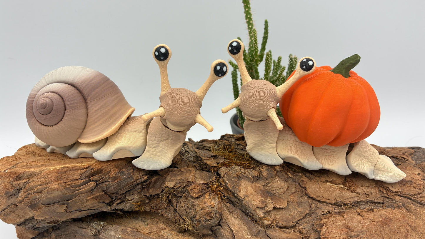 1.) 3D-gedruckte Schnecke – beweglich, austauschbares Schneckenhaus, Geschenkidee für Weihnachten / Nachtleuchtend / Ornament