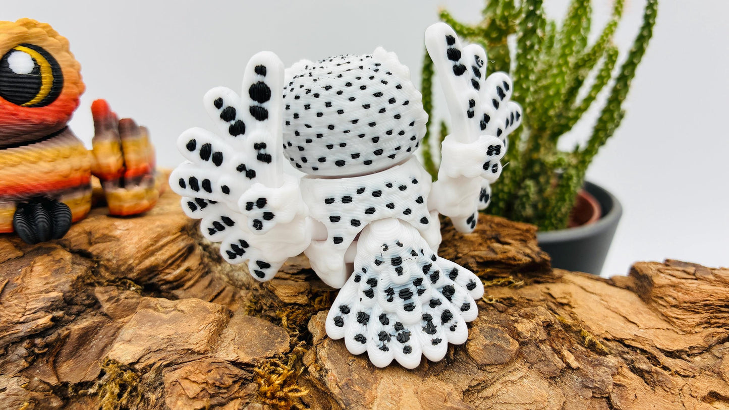 3D-gedruckte bewegliche Schneeeule „Hedwig“ oder braune Eule „Olaf“ – handgemachte Eulenfiguren, Geschenk & Deko