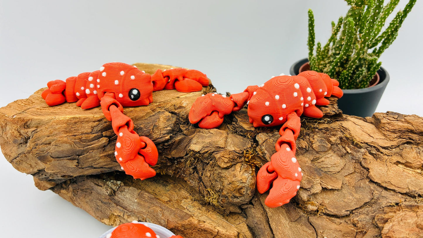 Beweglicher Hummer – 3D-gedruckt | optional mit Mini-Eimer | Geschenkidee & Deko