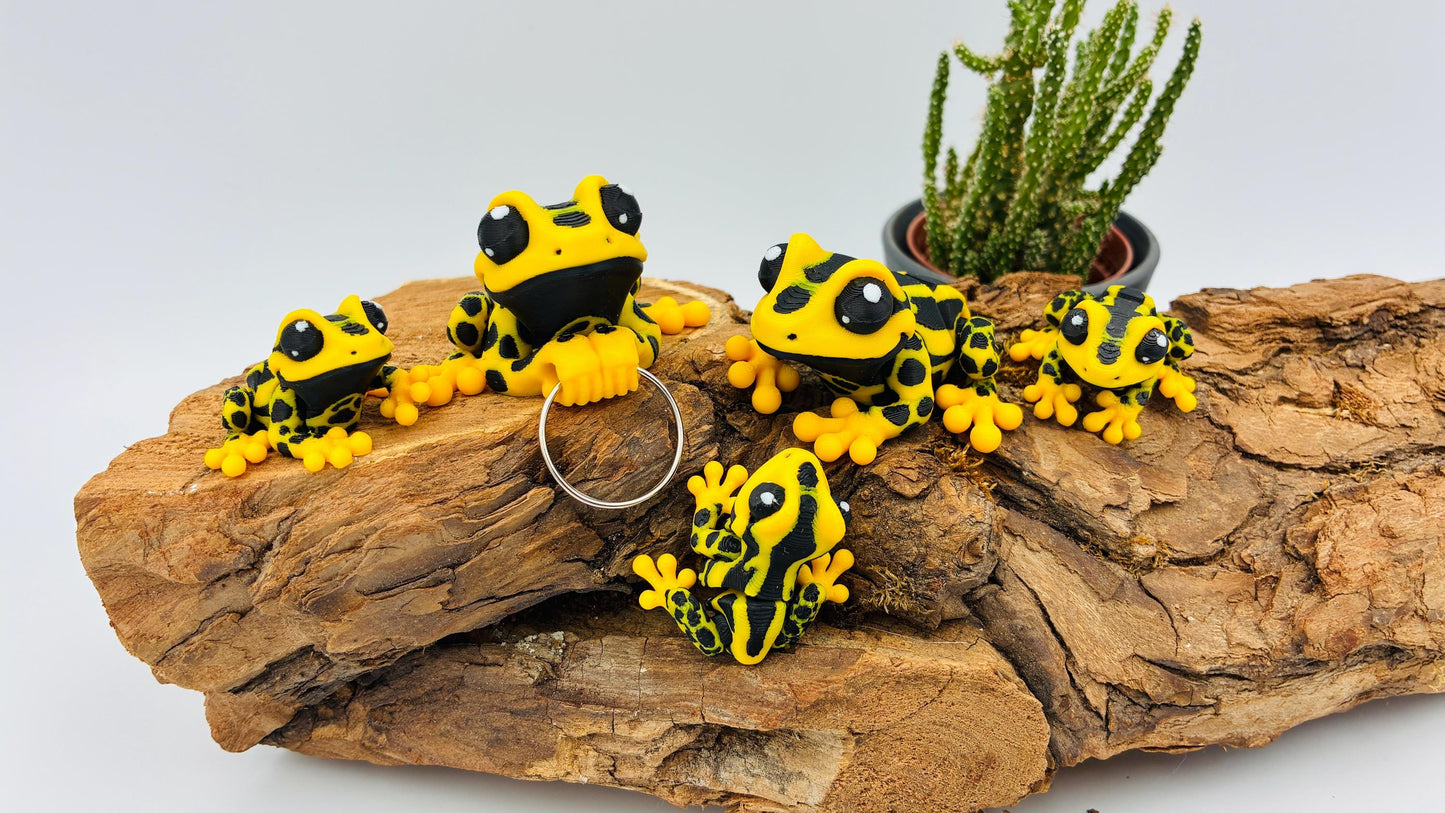 3D-gedruckter Frosch – beweglich, magnetisch, Schlüsselanhänger oder Figur – Geschenkidee, Deko, Tierfigur