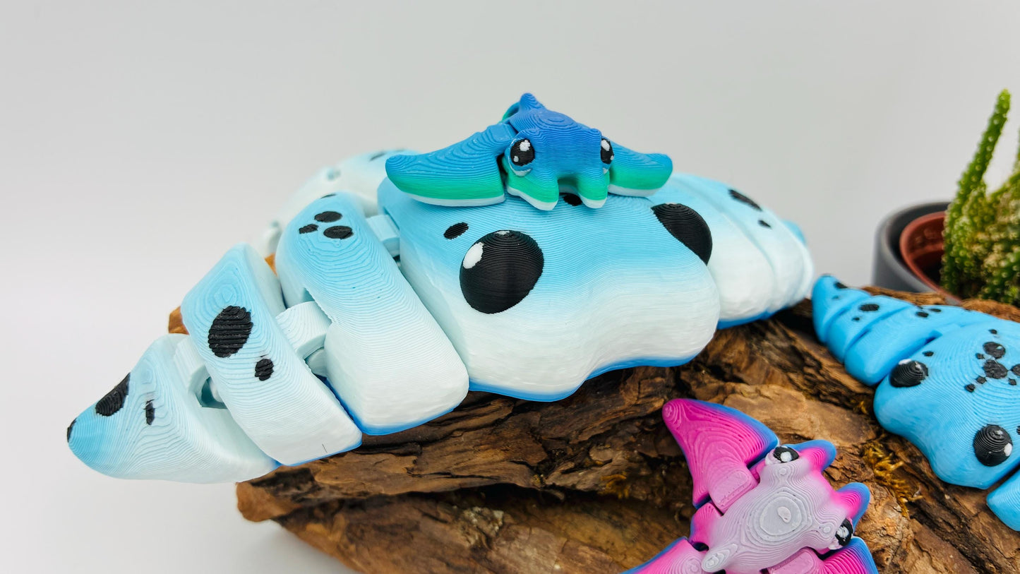 Niedlicher 3D-gedruckter Rochen – Perfekte Dekoration oder Geschenk!