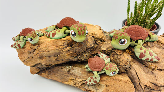 Bewegliche 3D-gedruckte Wasserschildkröte – inspiriert von „Squirt“-Stil / Findet Nemo Look – kleine Meeresschildkröte, handgemacht