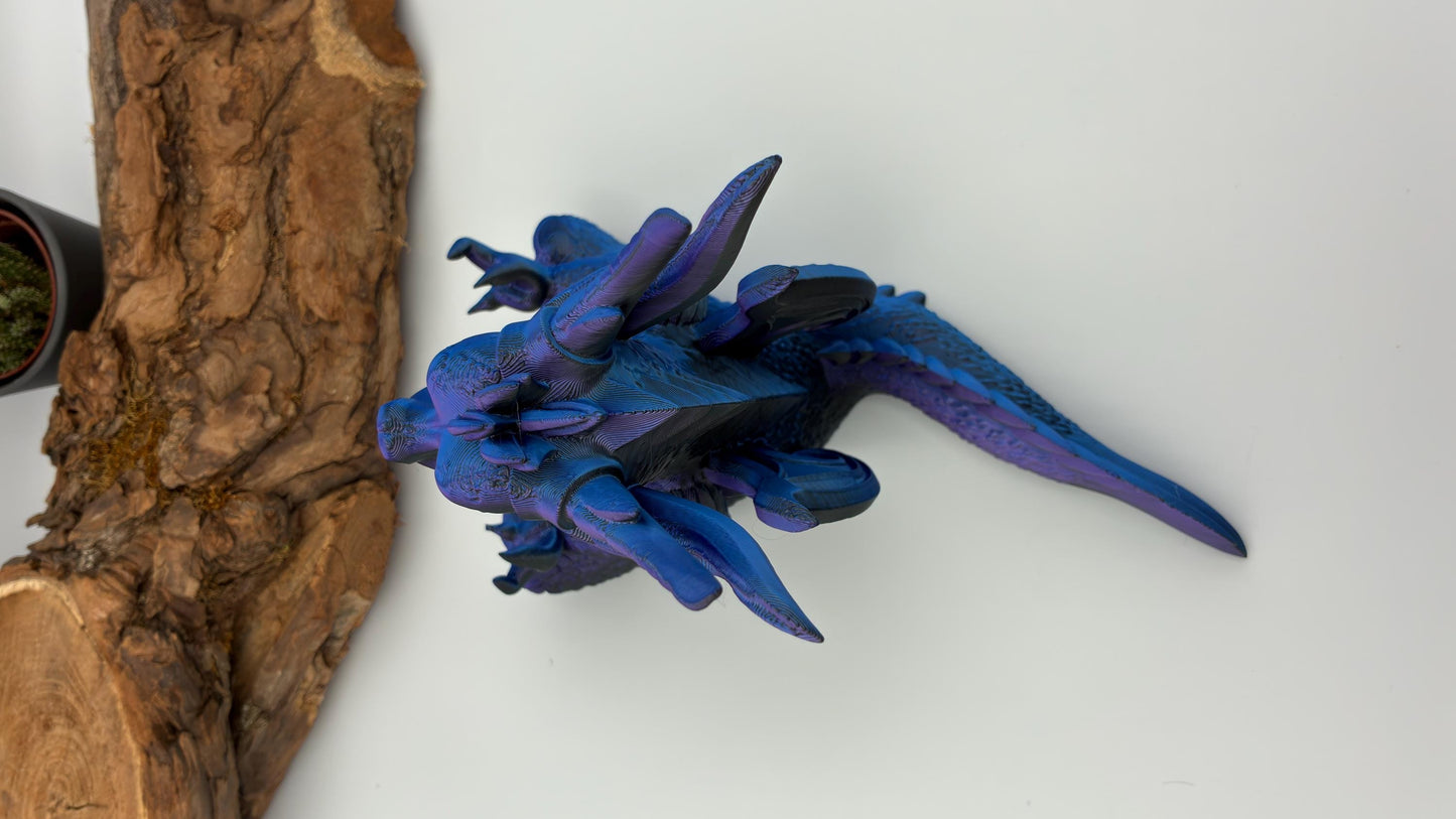 Mystischer meditierender Drache – 3D-gedruckter LED-Teelichthalter / Fantasy-Deko – handgemacht in Wunschfarbe