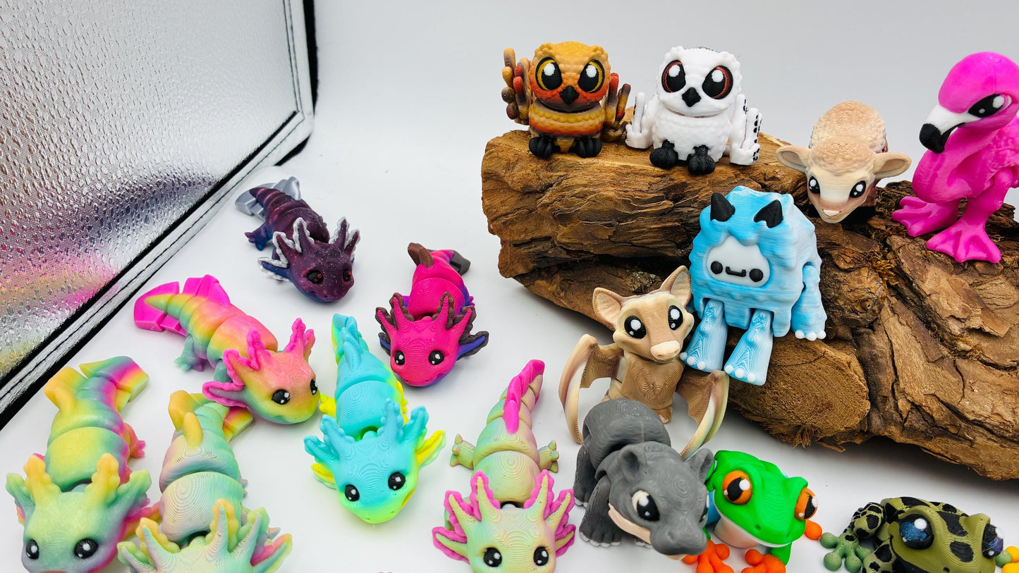 Flexi Tiere für Groß und Klein | 3D Druck Fidget | Adventskalender Füllung | beweglich | Schreibtischdeko | Geschenkidee | Sets