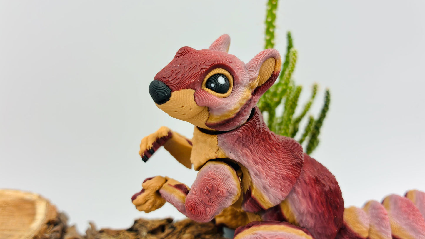 3D gedrucktes Eichhörnchen – voll beweglich & posierbar | Herbstliche Farbverläufe | Handgefertigtes Deko-Tier | Geschenkidee Herbst