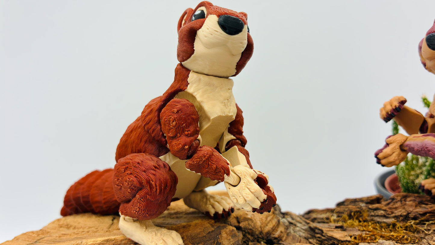 3D gedrucktes Eichhörnchen – voll beweglich & posierbar | Herbstliche Farbverläufe | Handgefertigtes Deko-Tier | Geschenkidee Herbst