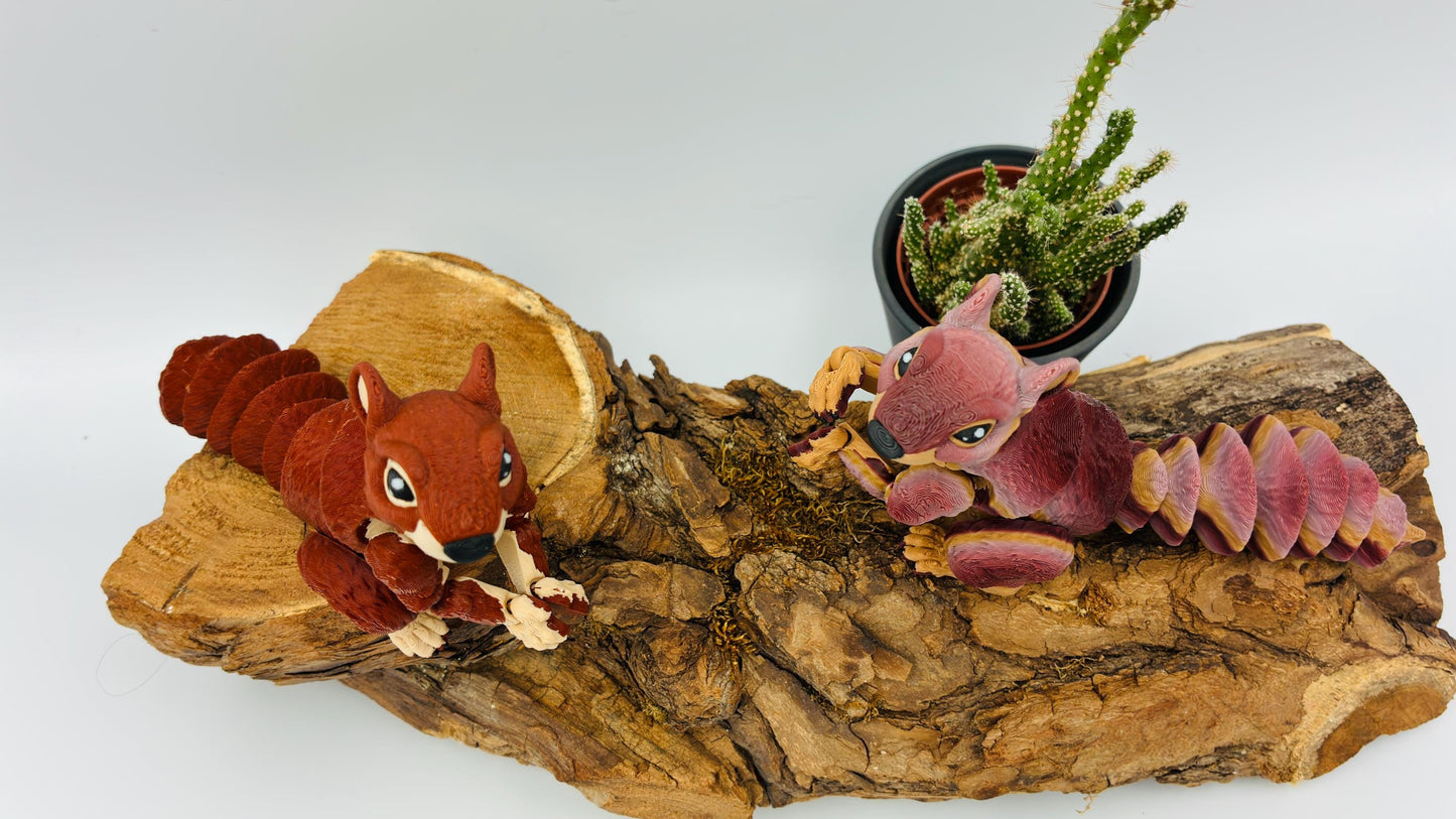 3D gedrucktes Eichhörnchen – voll beweglich & posierbar | Herbstliche Farbverläufe | Handgefertigtes Deko-Tier | Geschenkidee Herbst