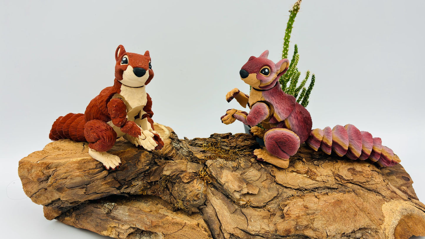 3D gedrucktes Eichhörnchen – voll beweglich & posierbar | Herbstliche Farbverläufe | Handgefertigtes Deko-Tier | Geschenkidee Herbst