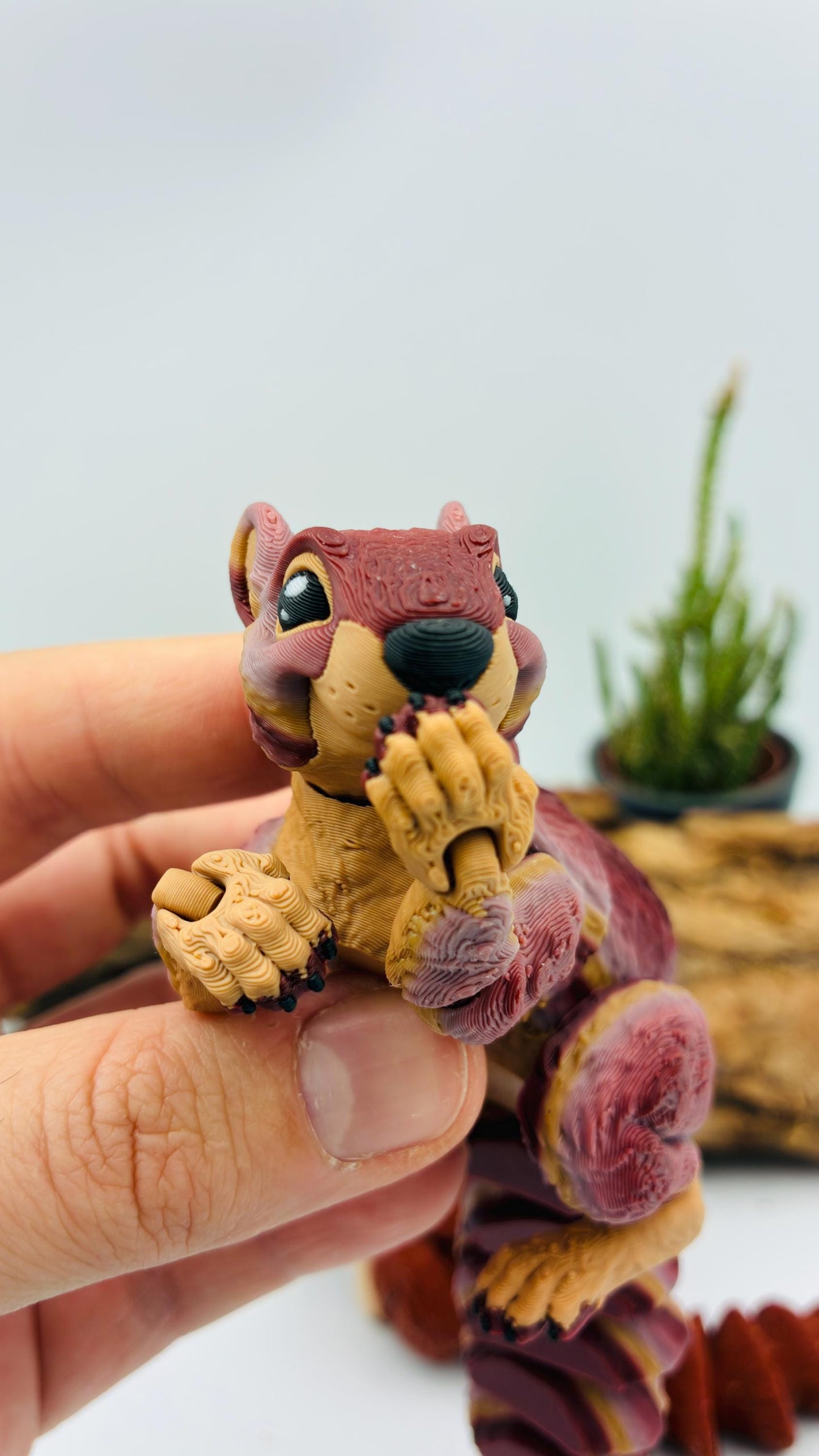 3D gedrucktes Eichhörnchen – voll beweglich & posierbar | Herbstliche Farbverläufe | Handgefertigtes Deko-Tier | Geschenkidee Herbst