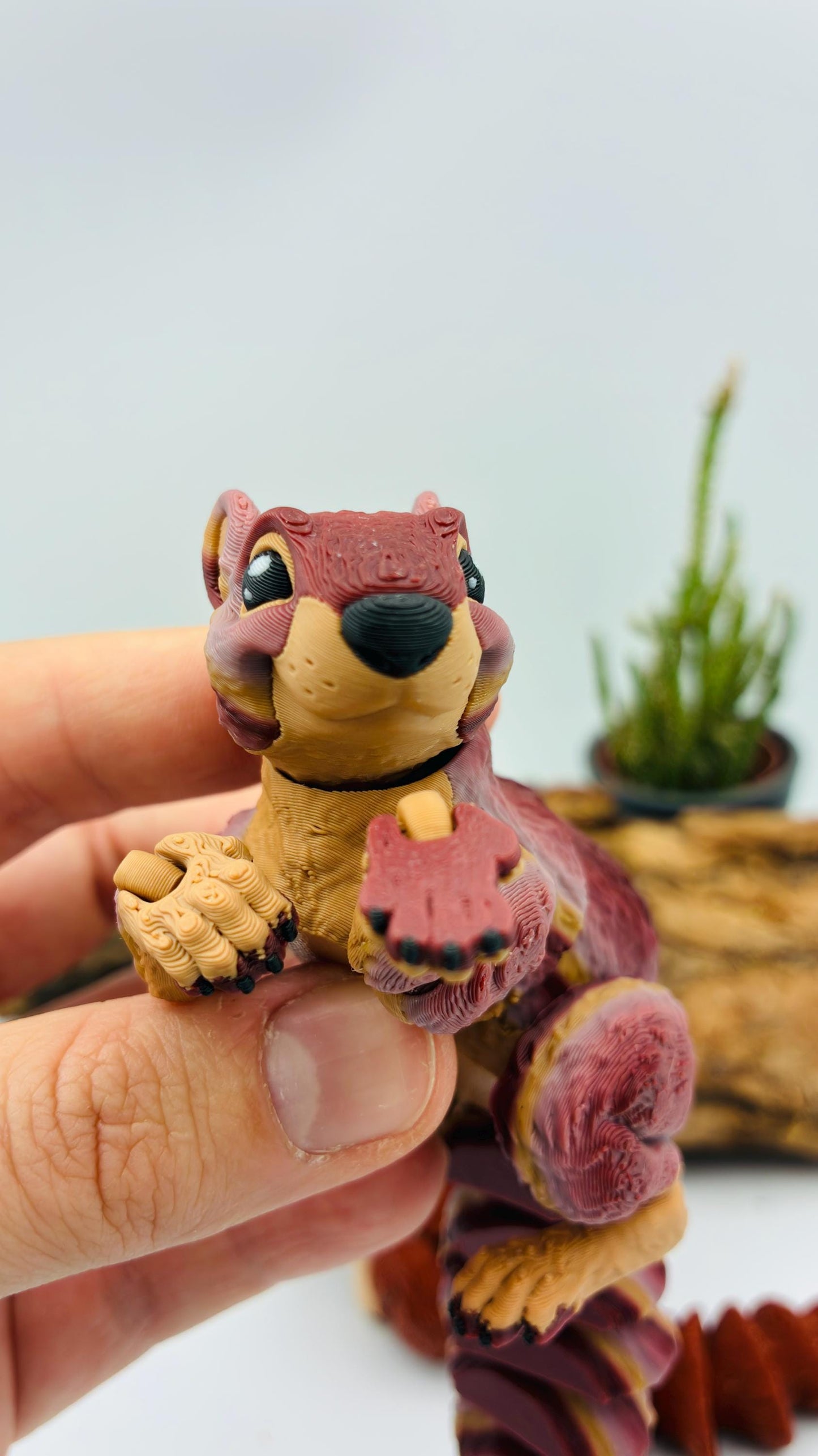 3D gedrucktes Eichhörnchen – voll beweglich & posierbar | Herbstliche Farbverläufe | Handgefertigtes Deko-Tier | Geschenkidee Herbst