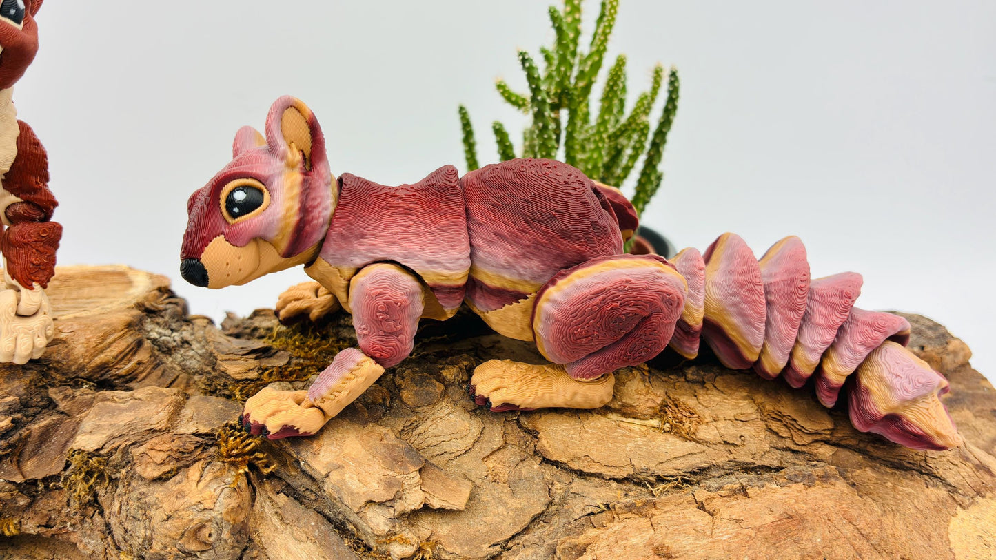 3D gedrucktes Eichhörnchen – voll beweglich & posierbar | Herbstliche Farbverläufe | Handgefertigtes Deko-Tier | Geschenkidee Herbst