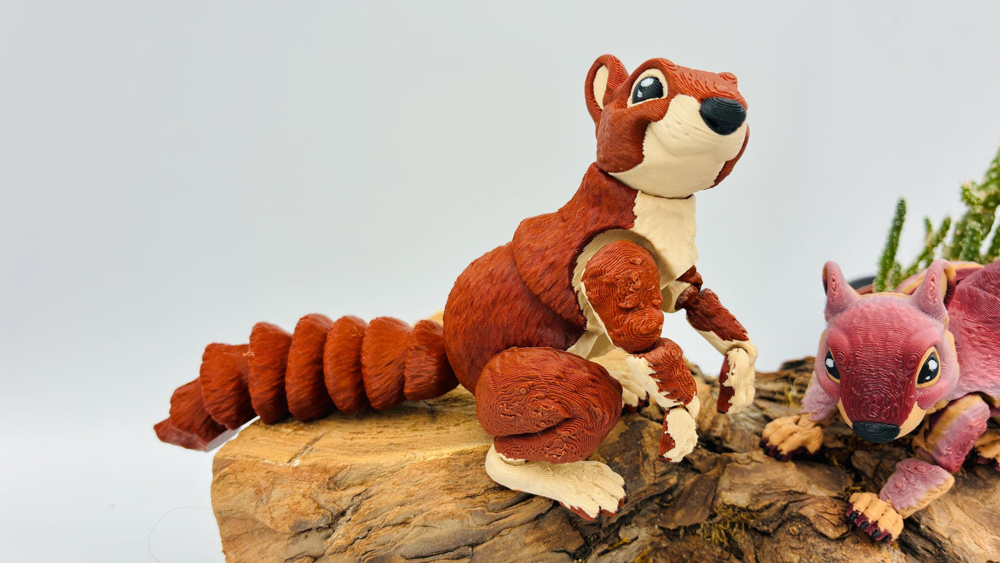 3D gedrucktes Eichhörnchen – voll beweglich & posierbar | Herbstliche Farbverläufe | Handgefertigtes Deko-Tier | Geschenkidee Herbst