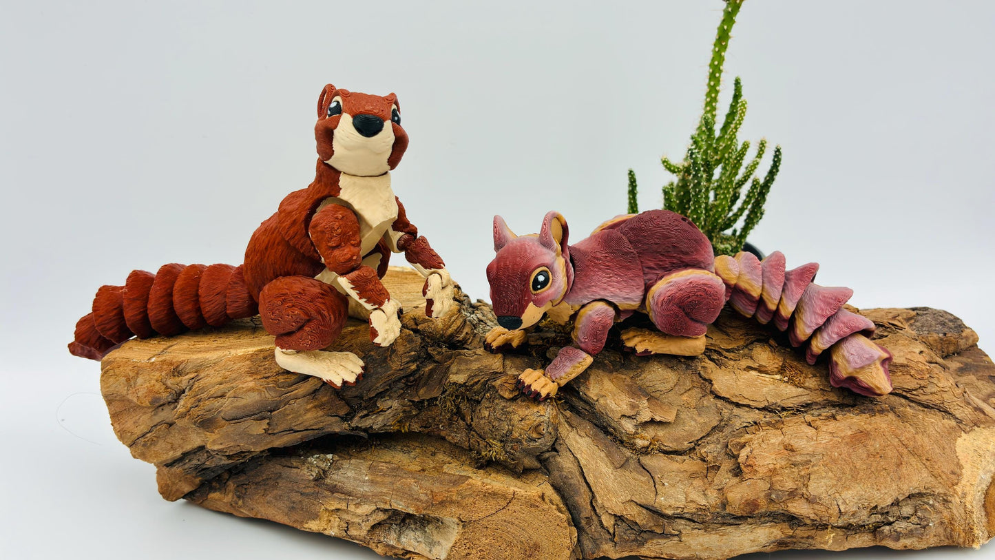 3D gedrucktes Eichhörnchen – voll beweglich & posierbar | Herbstliche Farbverläufe | Handgefertigtes Deko-Tier | Geschenkidee Herbst