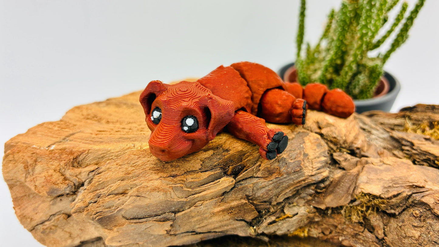 3D-gedruckter Flexi Hund – Beweglich & niedlich | Optional als Schlüsselanhänger erhältlich!