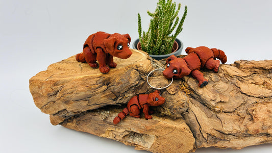 3D-gedruckter Flexi Hund – Beweglich & niedlich | Optional als Schlüsselanhänger erhältlich!