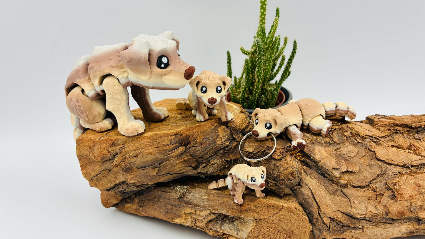 3D-gedruckter Flexi Hund – Beweglich & niedlich | Optional als Schlüsselanhänger erhältlich!