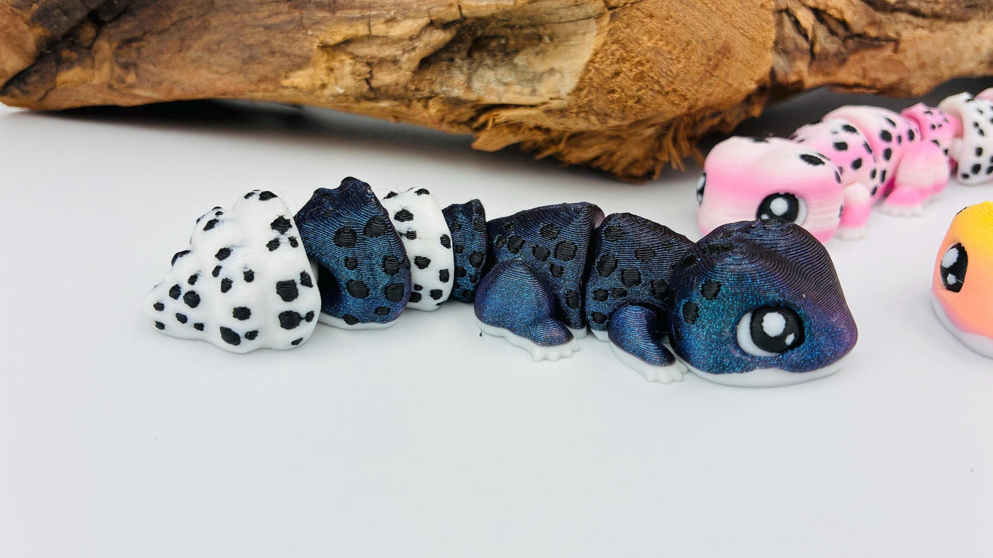 3D-gedruckter beweglicher Gecko – handgemachte Reptilienfigur, verschiedene Farben, Geschenk & Deko, flexi, Wunschfarbe