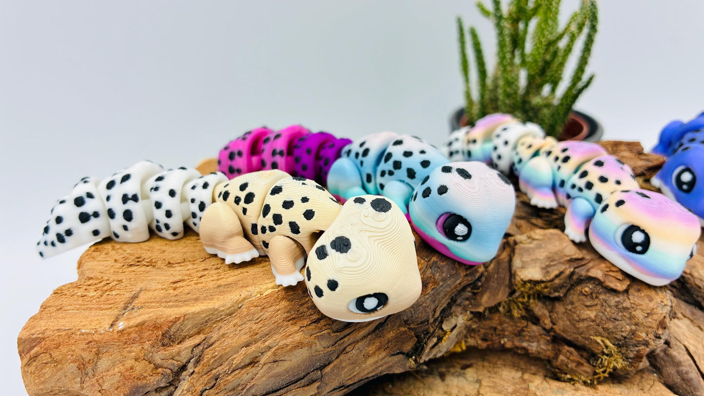 3D-gedruckter beweglicher Gecko – handgemachte Reptilienfigur, verschiedene Farben, Geschenk & Deko, flexi, Wunschfarbe