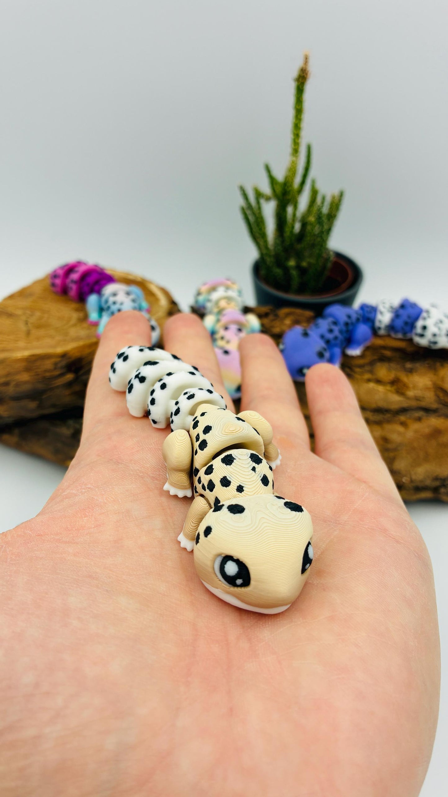 3D-gedruckter beweglicher Gecko – handgemachte Reptilienfigur, verschiedene Farben, Geschenk & Deko, flexi, Wunschfarbe