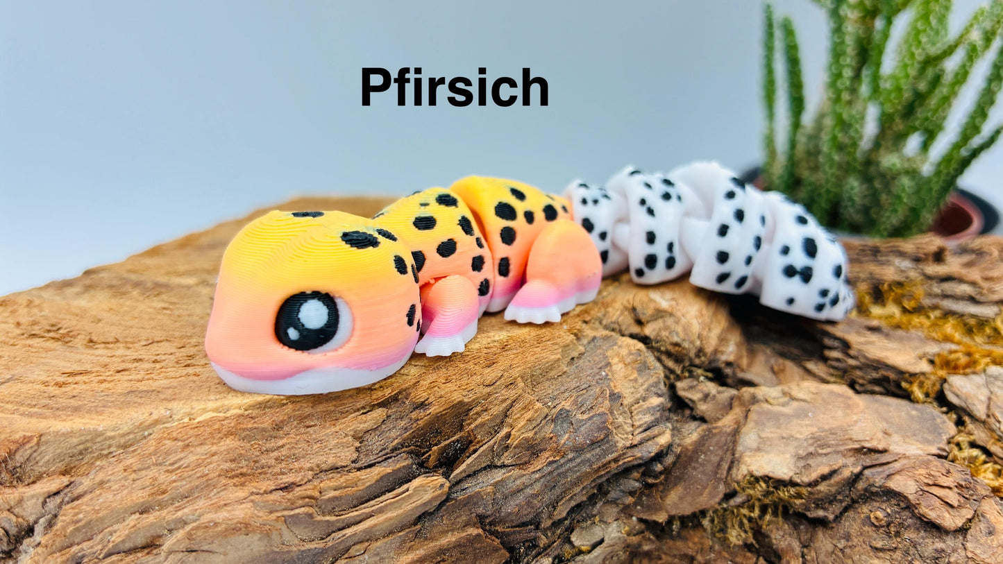 3D-gedruckter beweglicher Gecko – handgemachte Reptilienfigur, verschiedene Farben, Geschenk & Deko, flexi, Wunschfarbe