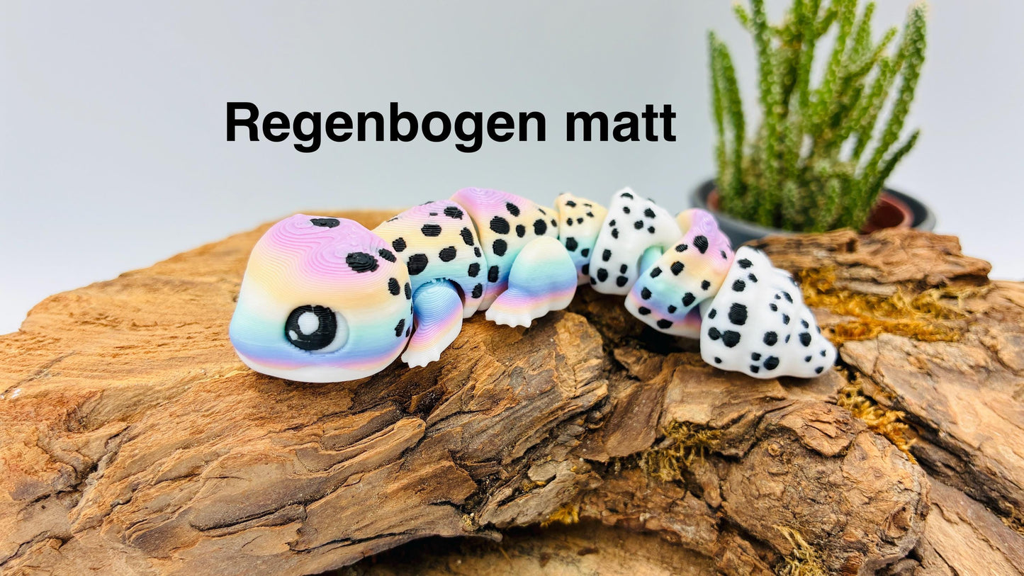 3D-gedruckter beweglicher Gecko – handgemachte Reptilienfigur, verschiedene Farben, Geschenk & Deko, flexi, Wunschfarbe