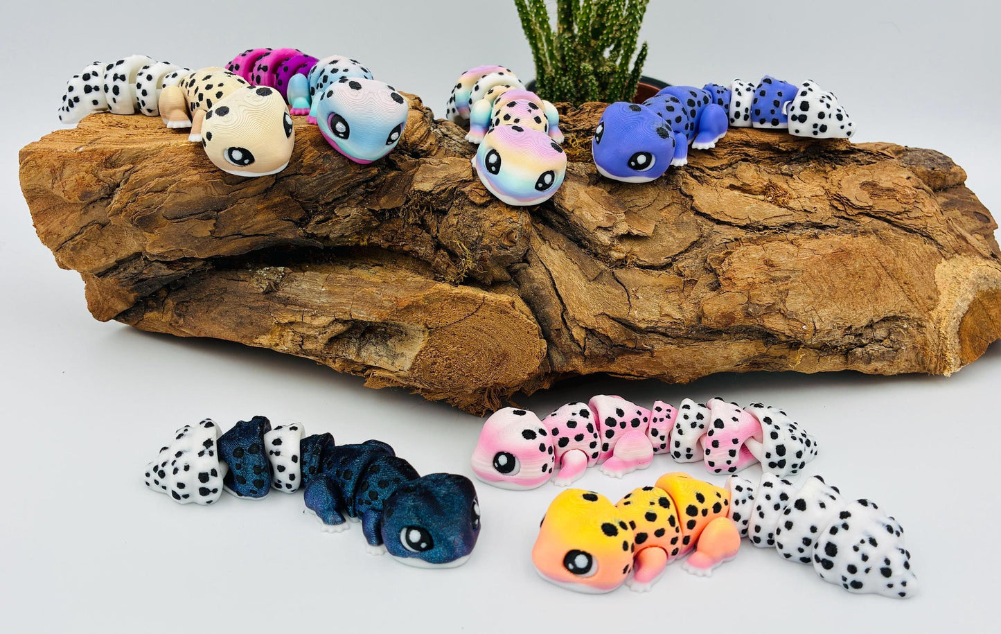 3D-gedruckter beweglicher Gecko – handgemachte Reptilienfigur, verschiedene Farben, Geschenk & Deko, flexi, Wunschfarbe