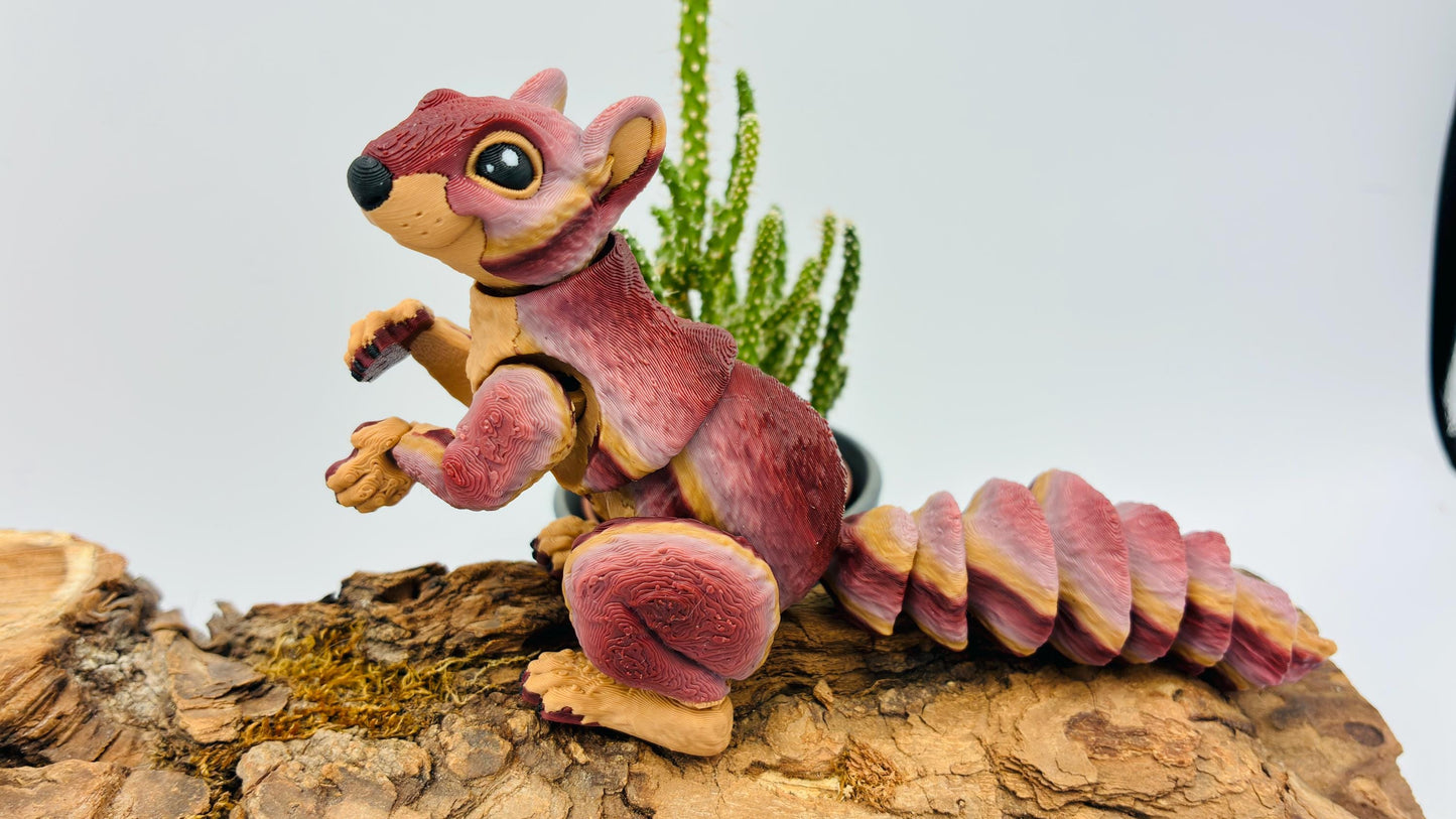 3D gedrucktes Eichhörnchen – voll beweglich & posierbar | Herbstliche Farbverläufe | Handgefertigtes Deko-Tier | Geschenkidee Herbst