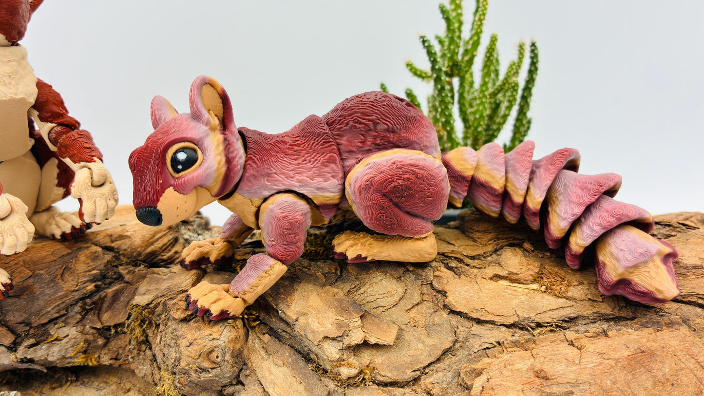 3D gedrucktes Eichhörnchen – voll beweglich & posierbar | Herbstliche Farbverläufe | Handgefertigtes Deko-Tier | Geschenkidee Herbst