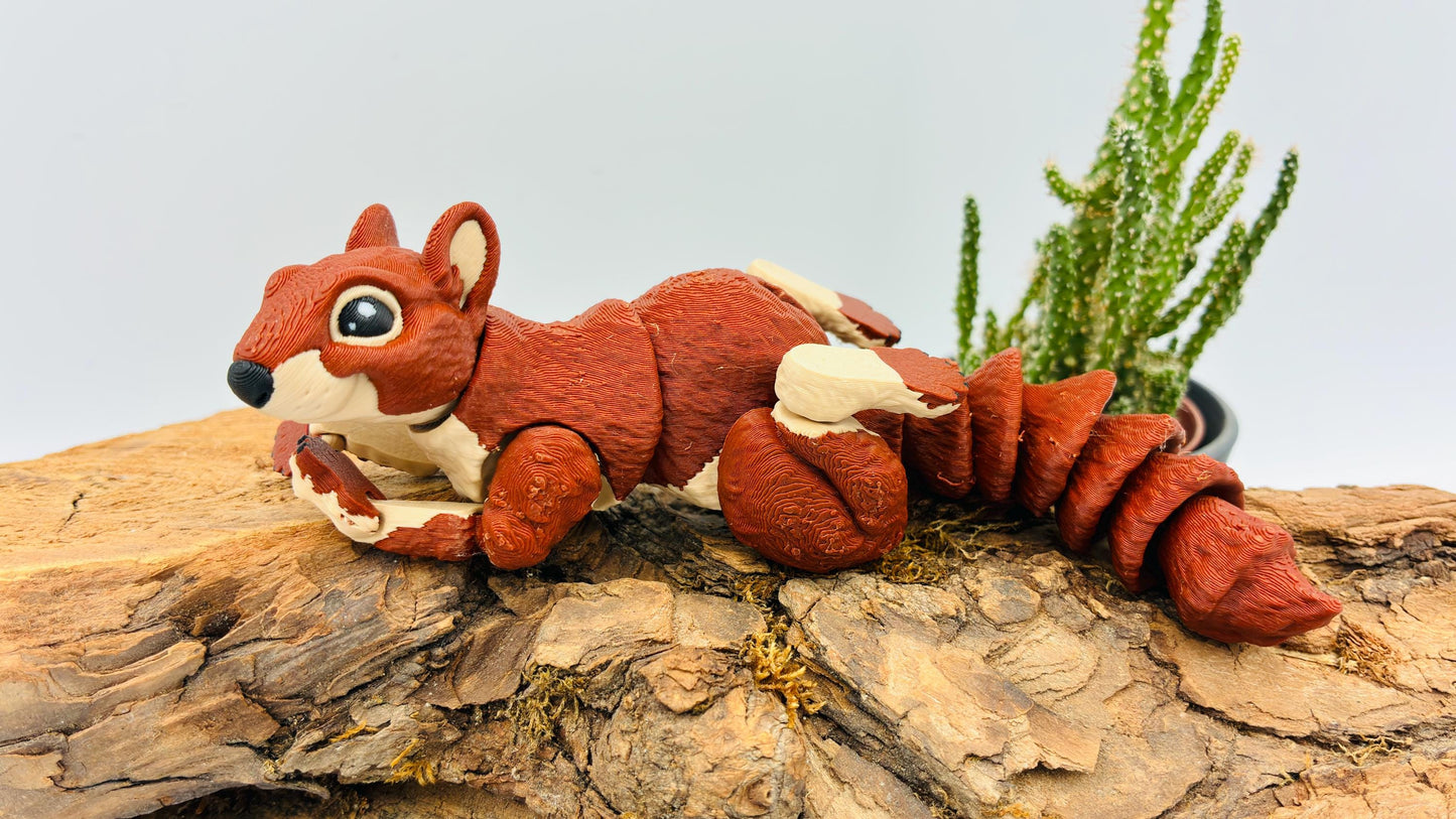 3D gedrucktes Eichhörnchen – voll beweglich & posierbar | Herbstliche Farbverläufe | Handgefertigtes Deko-Tier | Geschenkidee Herbst