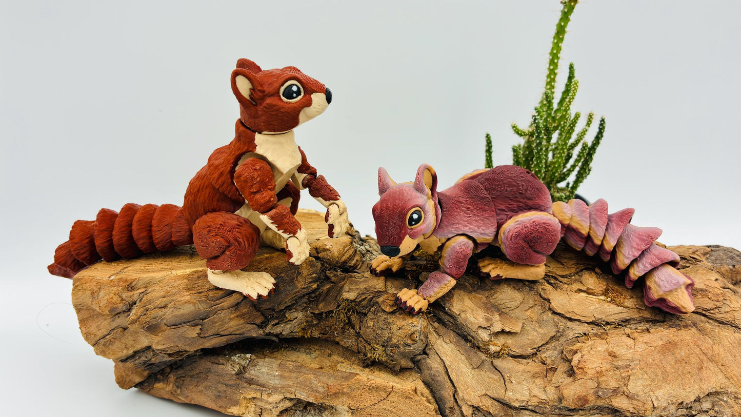 3D gedrucktes Eichhörnchen – voll beweglich & posierbar | Herbstliche Farbverläufe | Handgefertigtes Deko-Tier | Geschenkidee Herbst