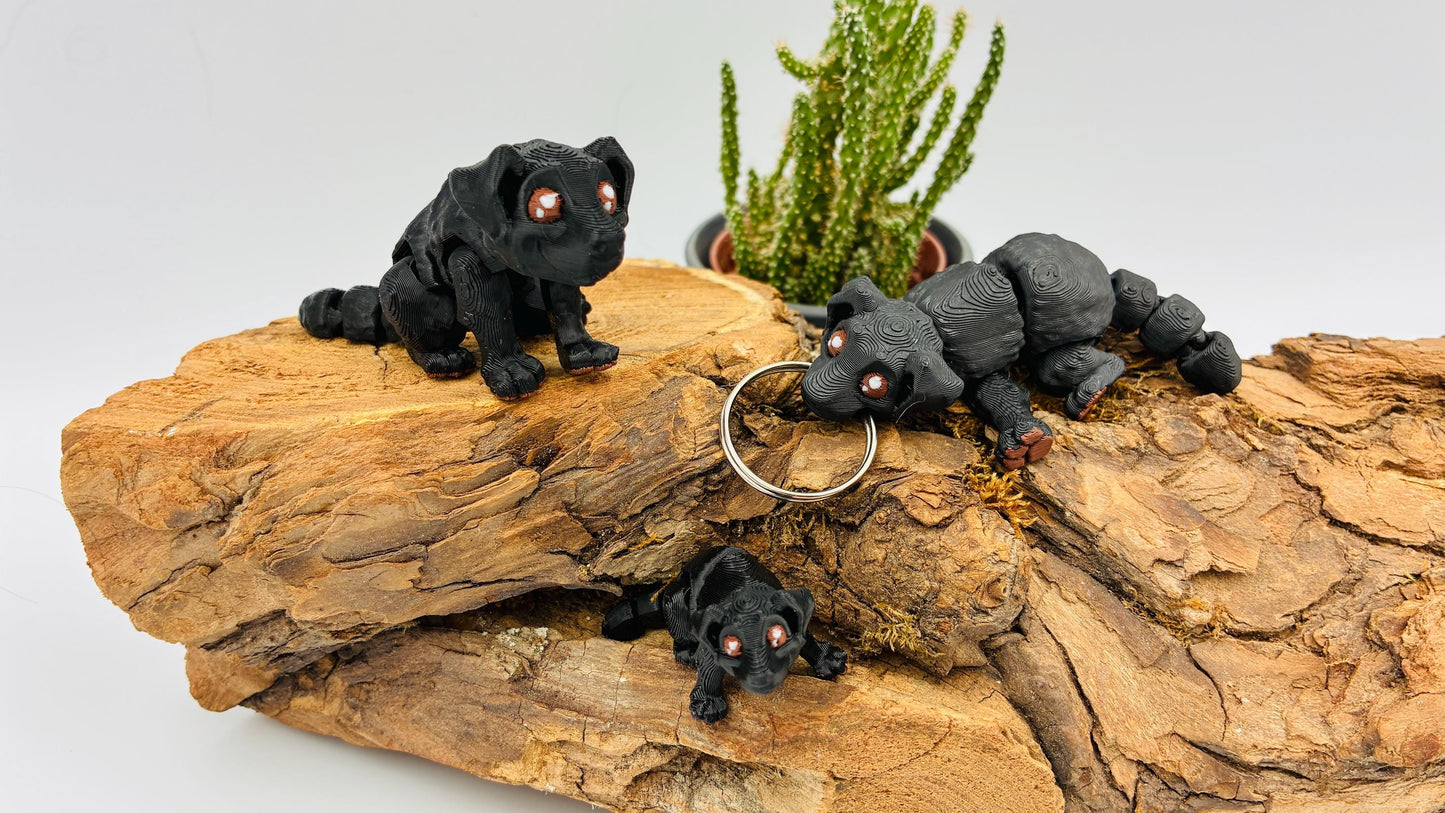 3D-gedruckter Flexi Hund – Beweglich & niedlich | Optional als Schlüsselanhänger erhältlich!