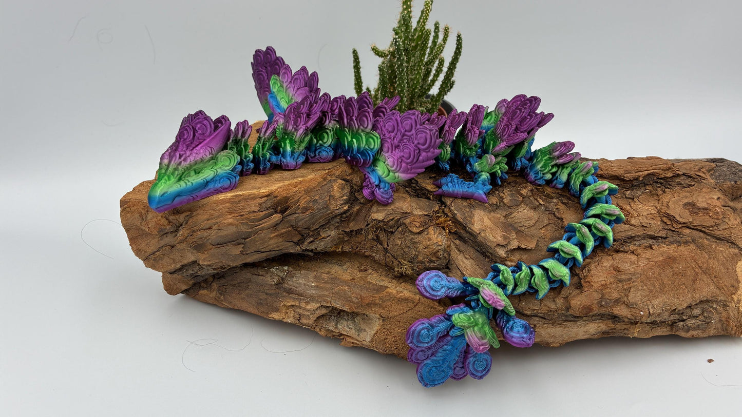 Magischer Pfauenaugendrache – 3D-gedruckt, detailreich & beweglich | Peacock Dragon