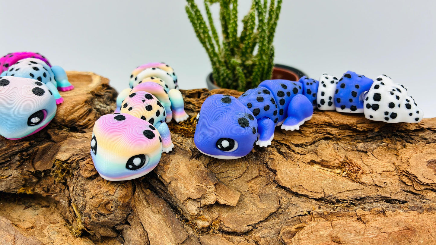 3D-gedruckter beweglicher Gecko – handgemachte Reptilienfigur, verschiedene Farben, Geschenk & Deko, flexi, Wunschfarbe