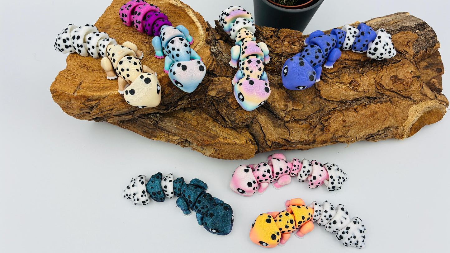 3D-gedruckter beweglicher Gecko – handgemachte Reptilienfigur, verschiedene Farben, Geschenk & Deko, flexi, Wunschfarbe
